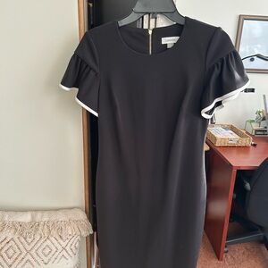Calvin Klein Black Dress with White Trim